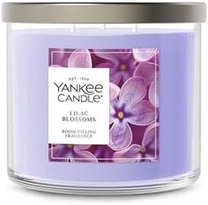 Yankee Candle 3-Wick Candle Jar, Lilac Blossoms, Scented Candle, 14.5 oz, Plant Wax Blend, Up to 40 Hours Burn Time, Gift