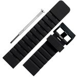 DBLACK ''SADIDA'' Premium Silicone Watch Straps, Boxy Design, Matte Finish, Silicone Watch Strap // For 20mm, 22mm, 24mm, 26mm, 28mm, or 30mm Premium Silicone Watch Bands (Choose Your Size) (Black, 26MM)