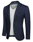 COOFANDY Men's Casual Sports Coats Lightweight Suit Blazer Jackets One Button Navy Blue