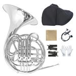 Double French horn 4 Keys F/Bb Flat Brass French Horn Orchestral Musical Instruments With French Horn Case Mouthpiece Brush Tuner Gloves Mute Silencer