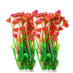 BEGONDIS 2 Pcs Artificial Water Plants, Fish Tank Aquarium Decorations, Made of Soft Plastic, Safe for All Fish & Pets (Large Plant - Red)