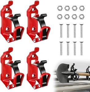 Heavy Duty Metal Rubber Shovel Mount Kit, Shovel Holder for Truck, Roof Rack mounting Brackets, Quick Release Tool Clamps, Overlanding Gear Clamp for Off Road Bed Wall Black Tie Down (Red 4PCS)