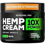 Instant Hеmp Cream – Soothes Discomfort in Muscles Joints Nerves Back Neck Knees Shoulders Hips – Maximum Joint Support – MSM Turmeric and Arnica – All-Natural Formula