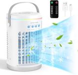 Portable Air Conditioners,1400ml Mini Air Conditioner 4-in-1 Air Cooler Remote Control Humidifier Mini AC with LED, Personal Air Conditioner 3 Speeds Timing Evaporative Cooling Fan for bedroom Outdoor