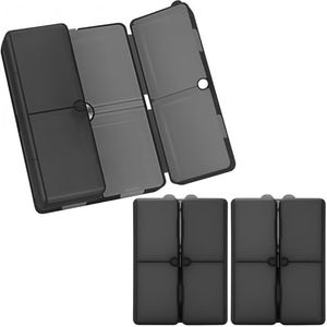 FYY Daily Pill Organizer,2 Pcs 7 Compartments Portable Pill Case Travel Pill Organizer,[Folding Design] Pill Box for Purse Pocket to Hold Vitamins,Cod Liver Oil,Supplements and Medication-Clear Black