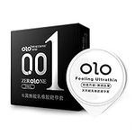 Lubricated Condoms 3pcs OLO Hyaluronic Acid Condom Ultra Thin Natural Latex Chinateraca (Black)