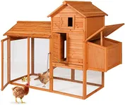 Best Choice Products 80in Outdoor Wooden Chicken Coop Multi-Level Hen House, Poultry Cage w/Ramps, Run, Nesting Box, Wire Fence, 3 Access Areas