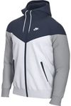 Nike Sportswear Windrunner Hooded Windbreaker Men's Jacket (Navy/White, L)