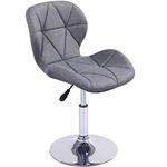 Charles Jacobs Static Swivel Geometric Design Chair with Adjustable Height - Grey Fabric