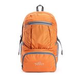 Tripole Foldable PAKEASY Backpack and Day Bag for Hiking and Day Trips (Orange)