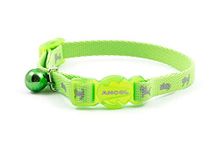 Kitten Safety Hi Vis High Visibility Reflective Kitten Collar with Safety Buckle & Bell (Lime Green)