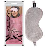 KLOY Sleep Eye Mask with Super Smooth And Adjustable Strap- Super Soft & Cozy, Blindfold and Travelling (Fur Grey)