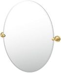 Gatco 5059LG Designer II Frameless Oval Mirror, 32 Inch, Brushed Brass