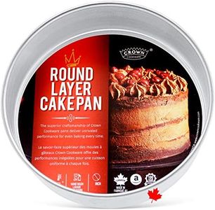 Crown 9 inch Cake Pan, 3" Deep, Heavy Duty, Even-Heating, Pure Aluminum, 23 cm Cake Pan