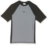 Speedo Boy's Enduraflex Short Sleeve Suntop | UPF 40+ Sun Protection | Chlorine Resistance | Slim Fit