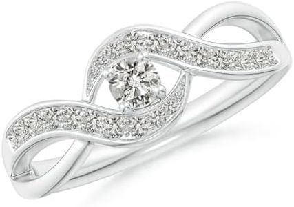 Angara Solitaire Round Diamond Infinity Promise Ring in Sterling Silver | Natural Diamond Side Stone Ring for Women | April Birthstone Jewelry Gift for Women