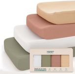 Mi Flor 4 Pack Muslin Changing Pad Cover 16x32x5 inches – Ultra Soft CPC Certified Baby Changing Table Cover with Elastic Corners, 360° Fit, Lightweight, Breathable, Fits Most Changing Pads