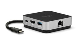 OWC - USB-C Travel Dock E - 6-Port Travel Dock 100W- Space Gray, 2x USB 3.2 Type-A, 1x HDMI 2.0, 1x SD Card Reader, 1x Gigabit Ethernet, 1x USB-C power pass through