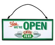 Friends Central Perk Reversible Hanging Sign Wall Art | Ready To Hang Door Plaque, Wall Decor for Kitchen, Living Room | Home Decoration Accent | 12 x 5 Inches