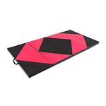 Dripex Folding Gymnastics Exercise Mat - 6FT/8FT Home Gym Mats with Carry Strap 5cm(2’’) Thick Foam Nonslip Soft PU Leather for Yoga/Tumbling/Camping/Pilates/Martial Arts Training/Floor Workout