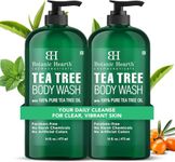 Botanic Hearth Tea Tree Body Wash | Shower Gel - 16 fl oz for Men and Women – 16 fl oz X 2 Pack – Moisturizing & Soothing Formula – With Natural Oils