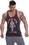 Gold's Gym GGVST003 Men's Muscle Joe Premium Stringer Vest Charcoal Marl