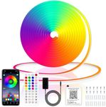 Cozylady RGB Neon LED Rope Lights 6m, 20ft Waterproof Bluetooth APP Remote Control Music Sync Color Changing Strip Lights, 24V Flexible DIY Silicone Light for Bedroom Home Indoor Outdoor Decor