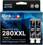 E-Z Ink Compatible Ink Cartridge Replacement for Canon PGI-280XXL PGI 280 XXL Compatible with PIXMA TR7520 TR8520 TS6120 TS6220 TS8120 TS8220 TS9120 TS9520 TS9521C Printer (2 PGBK)