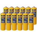 12x Mapp/Map Pro Plus Propane Gas Canister Cartridge Disposable Cylinder Bottle for Blowtorch Tools | Plumbing Blow Torch Canisters for Plumbers Soldering Mechanics | Burns 20% Hotter Than Propane