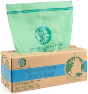 Greener Walker 100% compostable Biodegradable 6L Bolsa Basura Alimentos Cocina Bolsas de basura-150 Bolsas