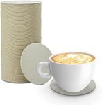 MT Products 4” Blank Off-White Cardboard Coasters for Your Beverages (125 Pieces)