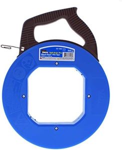 Ideal Electrical 31-056 Blue Steel Fish Tape 120 ft. Blued Steel Fish Tape w/Formed Hook and Tuff-Grip Pro Case, Non-Oily Finish, Laser Etched Increments