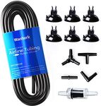 Wanhork 3/16" Professional Flexible Airline Tubing Standard Aquarium Air Pump Accessories, 20 Feet(Clear-Black)