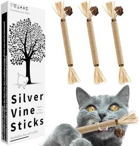 YWAOOH Catnip Toys with Silvervine Stick for Kitten Teething, Interactive Toy for Indoor Cats, Natural & Safe
