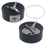 Replacement Part Ice Shaver Blade and cross blade with extra gasket for Magic Bullet Blender, Mixer, Juicer, Food Processor (Model MB1001) (Stainless Steel+Plastic)