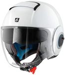 SHARK Nano Blank Motorcycle Helmet, White, Size M