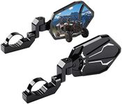 KEMIMOTO UTV Side Mirrors Billet Aluminum fit 1.6"-2" Roll Bars with Windshield, Compatible with RZR Pro XP, Maverick X3, Talon, John Deere Gator, Replaceable Side Mirrors