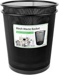 Greenco Small Trash Cans for Home or Office, 2-Pack, 4.5 Gallon Black Mesh Round Trash Cans, Office Trash Can, Lightweight, Sturdy for Under Desk, Kitchen, Bedroom, Den, Dorm Room, or Recycling Can