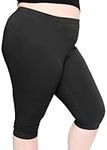 Stretch Is Comfort Women's Cotton Plus Size Leggings Black 4X