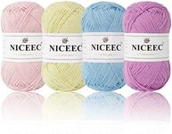 NICEEC 4 Skeins Soft Baby Yarn 100%