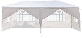 Teekland 10'x20' Outdoor Canopy Party Wedding Tent,Sunshade Shelter,Outdoor Gazebo Pavilion with 4 Removable Sidewalls(10'x20'/6 sidewalls)