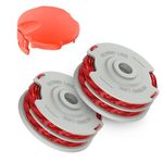 Hojalis 2 Pack Strimmer Spool and FLY060 Spool Cover, Replace of FLY021 Trimmer Spool Line, Replacement Grass Trimmer Spool Strimmer Line Compatible with Flymo Contour Mini/Multi Trim Grass Trimmer