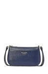 kate spade new york Women's Bleecker Saffiano Small Leather Crossbody Bag, Parisian Navy, Small