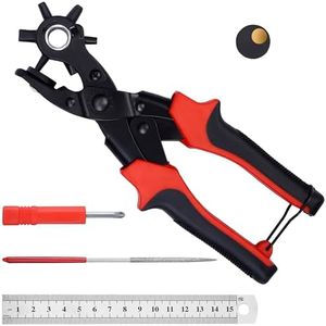 Kurtzy Pince Trou Ceinture Cuir - Pince Perforatrice Cuir Rotative avec 6 Tailles - Poincon Outil Trou Cuir Tissu Caoutchouc pour Bracelet Montre Chaussures Projet Bricolage