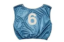 Champion Sports Numbered Mesh Youth Scrimmage Vest, Blue (Pack of 12)