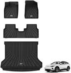 3W Floor Mats & Cargo Liner Fit for Volkswagen ID.4 2021-2024, All Weather ID4 Accessories Custom Fit Floor Liner 1st, 2nd Row and Trunk Mat Full Set for Volkswagen ID4, Black