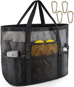 SRISE Mesh Beach Bag - Large Beach Tote Bag for Family Beach Bag for Toys & Vacation Essentials