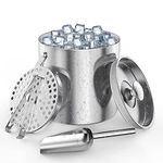 Ice Bucket, Homeasy Ice Bucket for Home Bar 2.5L Stainless Steel Double Wall Bar Ice Bucket Set with Lid, Tongs, Scoop and Strainer Keeps Ice Cold & Dry Great for Bar, Party, Beer, Champagne and Wine