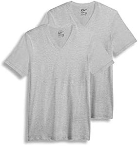 Jockey Men's T-Shirts Classic V-Neck - 3 Pack, Grey Heather, Large