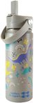 tiddlers & nippers Stainless Steel Vacuum Insulated Double Wall Kids Reusable Water Bottle with Leak Proof Straw 500ml | Keeps Cool for 24hrs & Warm for 10hrs + (Dinky Dinos)